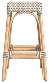 Tobias 30" Rectangular Rattan Barstool, Beige