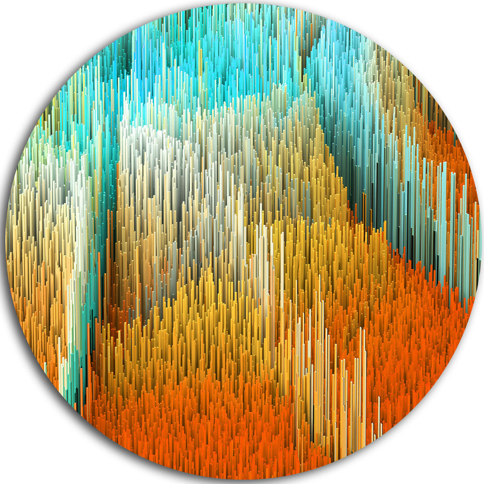 Macro Render Structure Yellow Orange, Art Disc Metal Wall Art, 11"