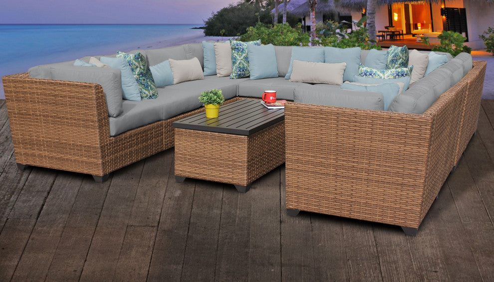 Laguna 11 Piece Outdoor Wicker Patio Furniture Set 11a