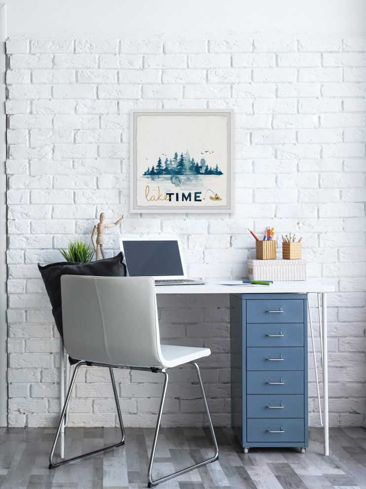 "I'm on Lake Time" Framed Painting Print, 12x12