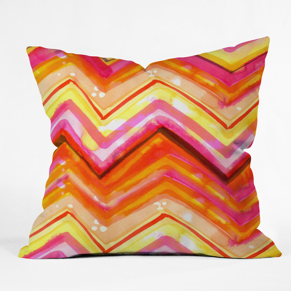 Deny Designs Cayenablanca Watercolour Chevron Outdoor Throw Pillow