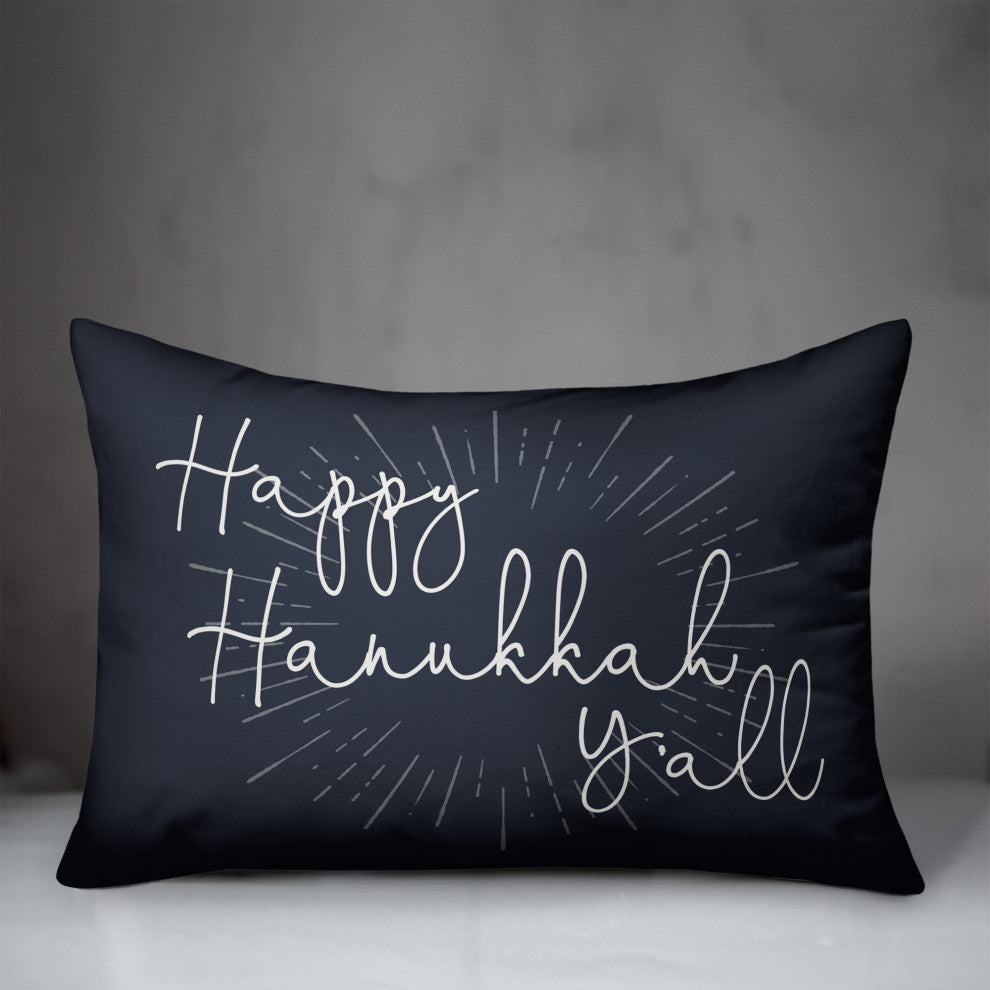 Happy Hanukkah Y'all 14"x20" Throw Pillow
