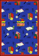 Kid Essentials Rug, Bookworm, Spanish, 3'10"x5'4", Blue