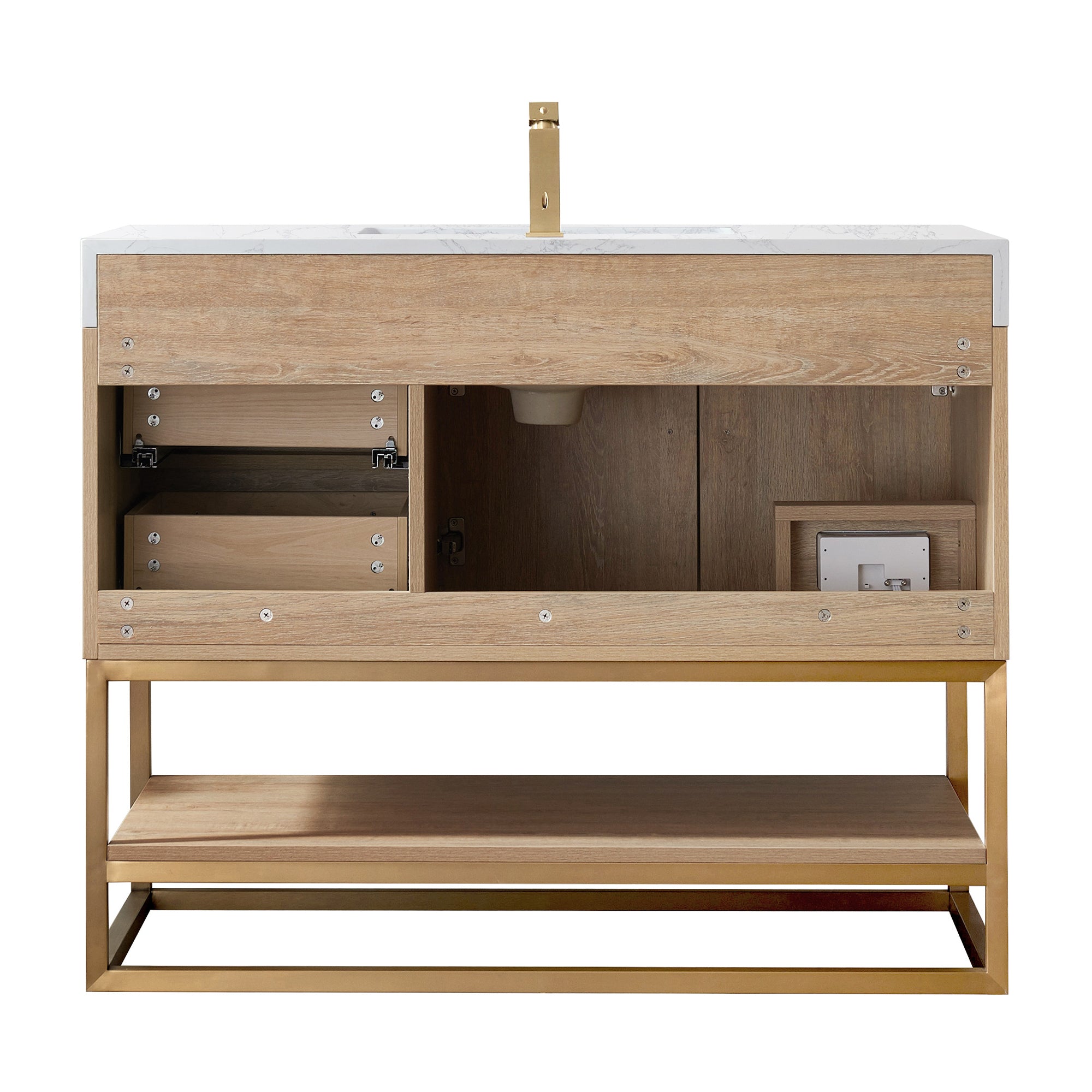 Alistair Vanity, North American Oak With Countertop, 42", With Mirror