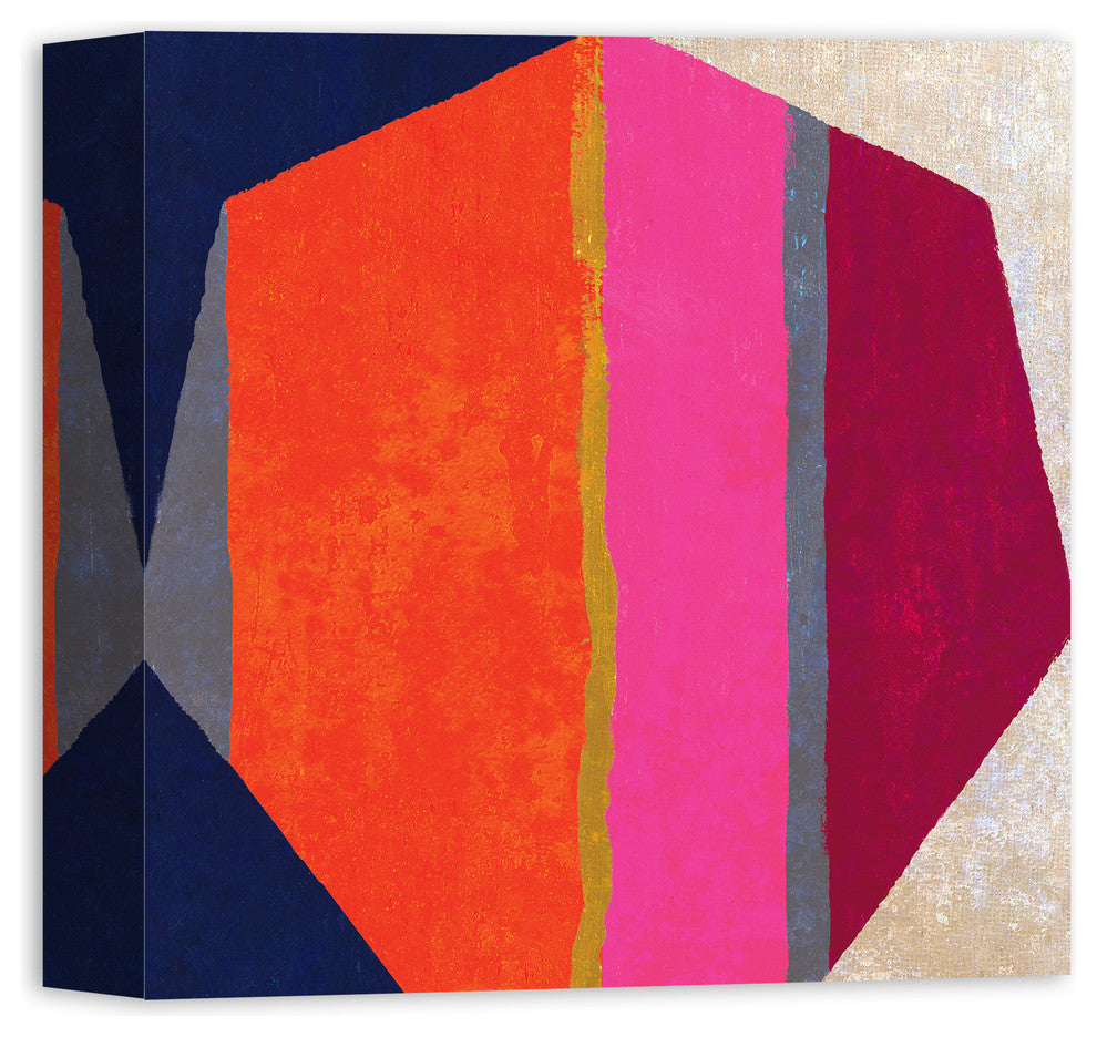 Orange Geometric Canvas Wall Art, 12x12