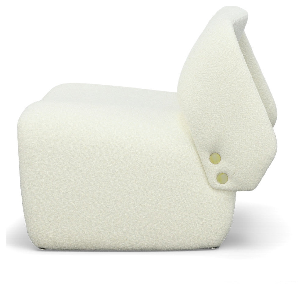 Modrest Tristan Modern Off White Fabric Accent Chair