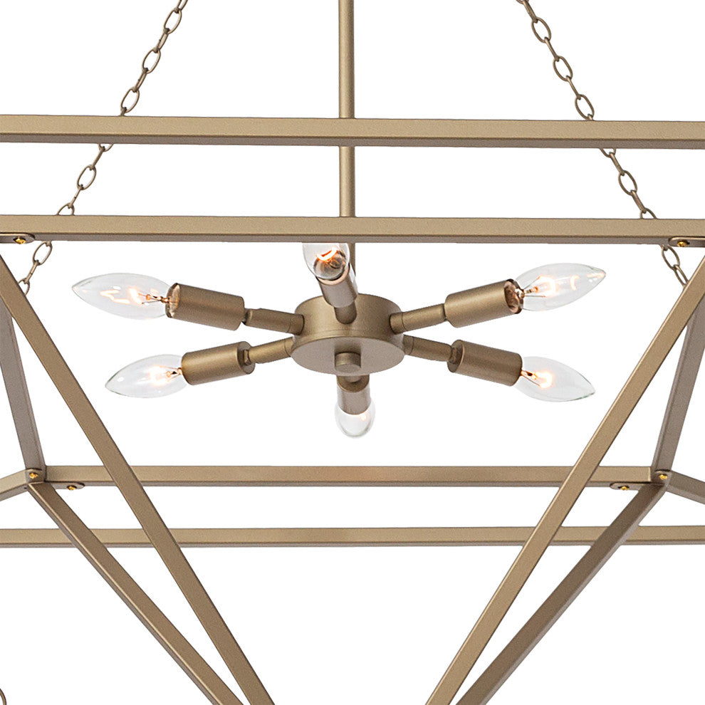 6 Light Dimmable Geometric Chandelier