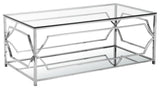 Edward Rectangular Coffee Table, High Polish Steel