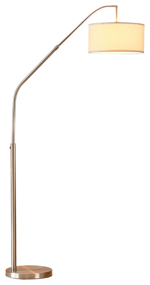 Artiva USA Ariana 80" Extendable LED Arched Floor Lamp, Brushed Steel