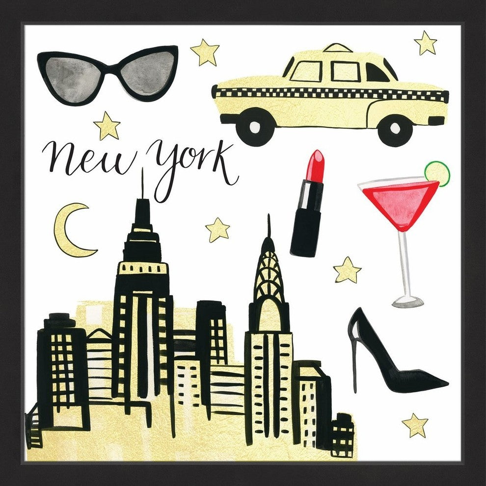 "NYC Chic II" Framed Painting Print, 18"x18"