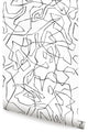 Entangled Lines Abstract Peel and Stick Vinyl Wallpaper, Black, 24"x108"
