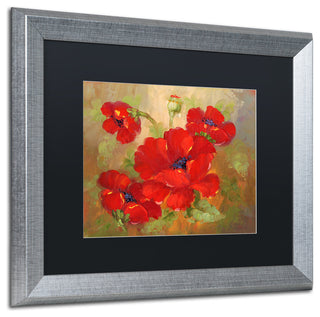 'Poppies' Silver Framed Canvas Art by Rio