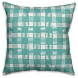 Blue Plaid Throw Pillow, 16"x16"