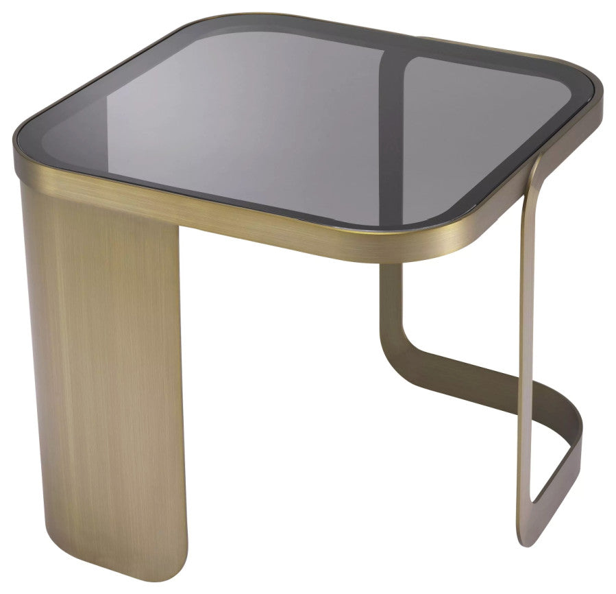 Architectural Brass Framed Side Table | Eichholtz Numa