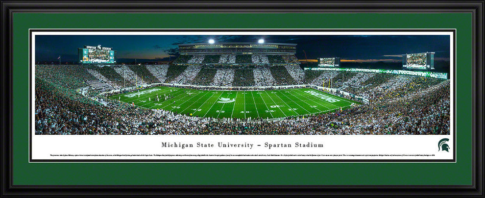 Michigan State University, Football, End Zone, Deluxe Frame