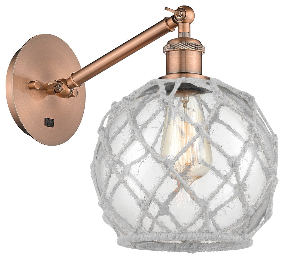Innovations 317-1W-AC-G122-8RW-LED 1-Light Sconce, Antique Copper