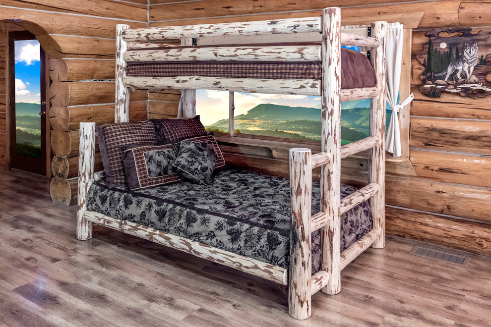 Montana Collection Twin Over Full Bunk Bed, Clear Lacquer Finish