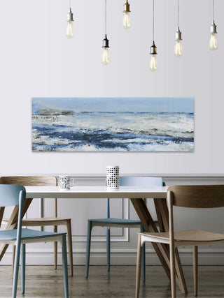 "Ultimate Blue Waves" Painting Print on Wrapped Canvas, 15"x5"