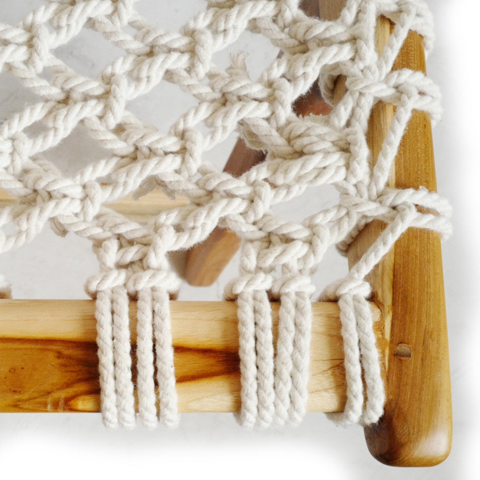 Woven Rope Teak Easy Chair