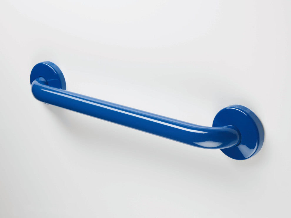 32 Inch Grab Bar With Safety Grip, Wall Mount Coated Grab Bar, Blue