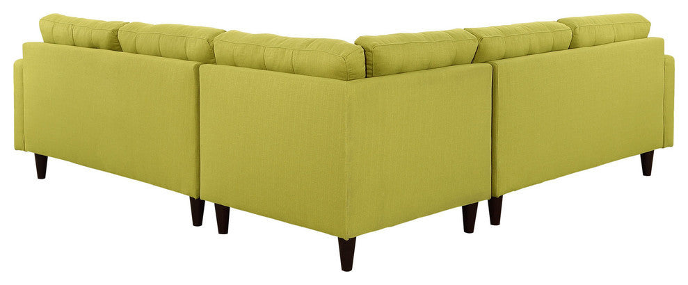 Modern Contemporary Fabric Sectional Sofa Set, Wheatgrass Fabric, 3-Piece Set