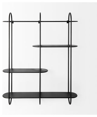 Decimus Black Metal Wall Mounted 3 Tiered Shelving Unit