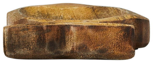 Coastal Carved Wood Fish Shaped Dish, Natural