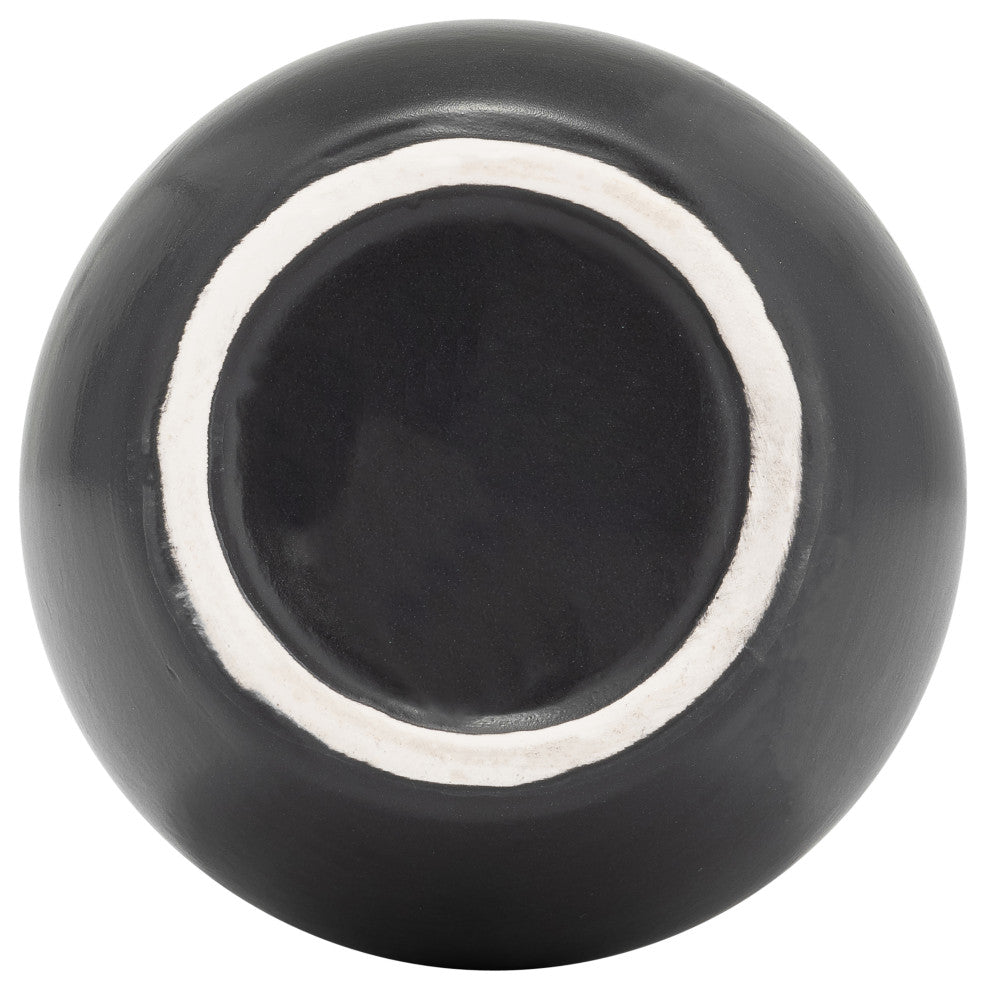 Ceramic 8", Vase, Handles, Black