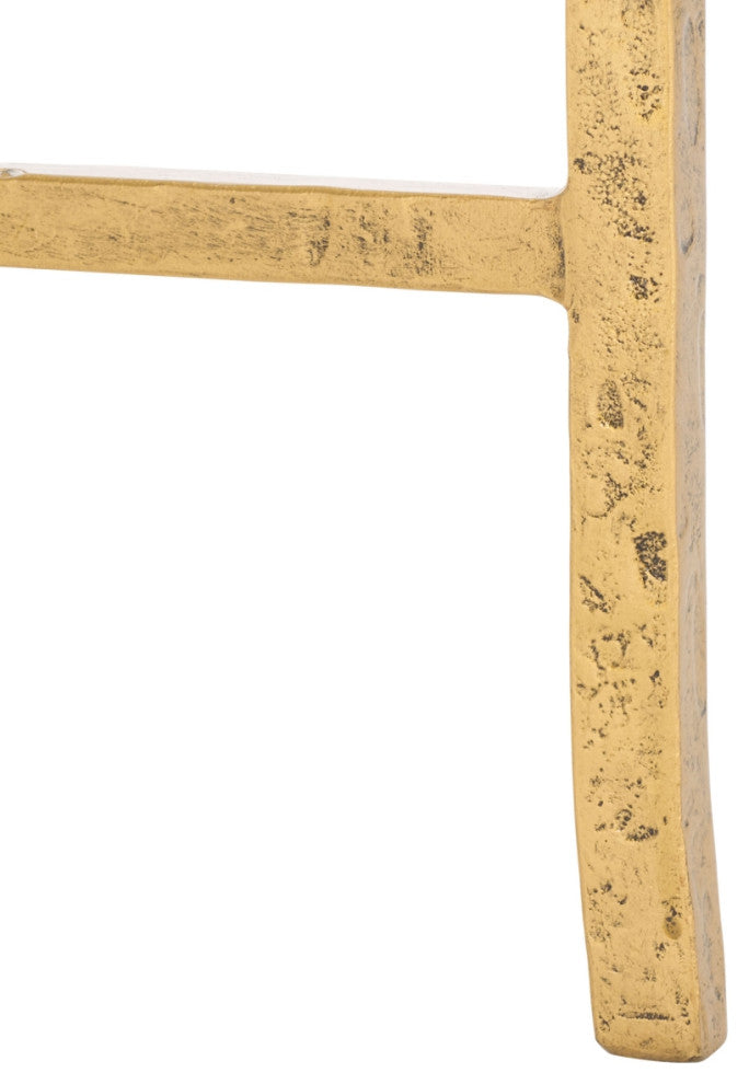 Safavieh Couture Tauri Metal Round Coffee Table, Brass/Clear