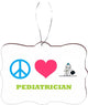 Peace Love Pediatrician Design Rectangle Christmas Tree Ornament
