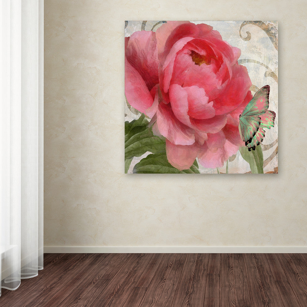 Color Bakery 'Apricot Peonies II' Canvas Art, 24"x24"