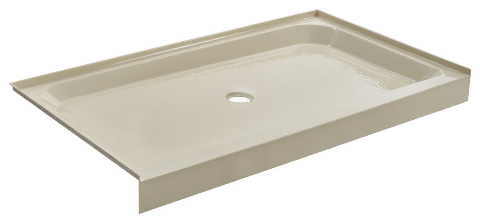 Voltaire 60"x36" Single-Threshold, Center Drain, Shower Base, Biscuit