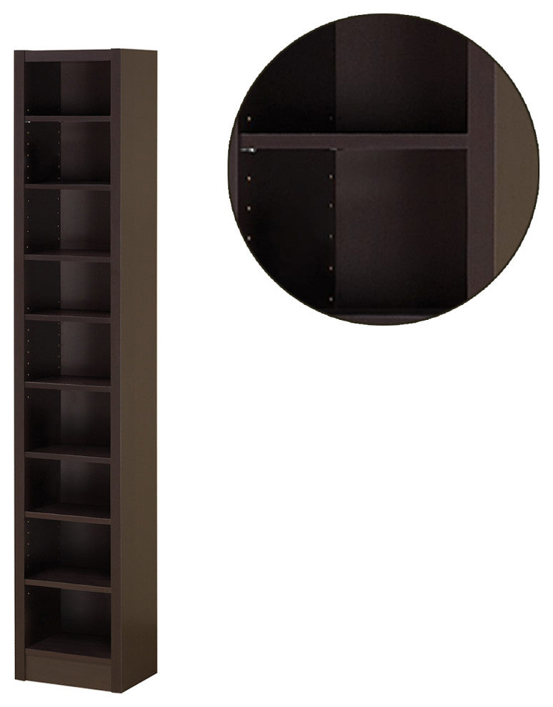 Rectangular Bookcase With 2 Fixed Shelves, Cappuccino