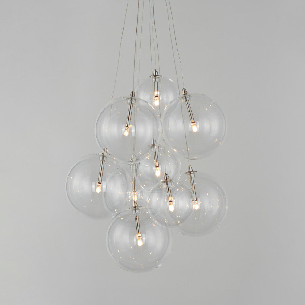 ET2 E25087-18 Burst 9 Light 20"W LED Pendant - Satin Nickel