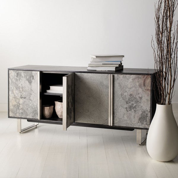 Safavieh Couture Drake Slate 4 Door Sideboard Black