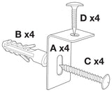 Luxor WB4848W 48"x48" Wall Mounted Magnetic Whiteboard