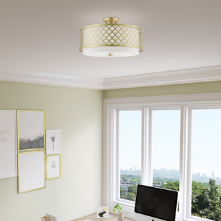Arabesque 3 Light Soft Gold Large Semi-Flush