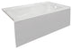 PStark White Acrylic Contemporary Bathtub, Smooth Integral Skirt 60"x30", RH