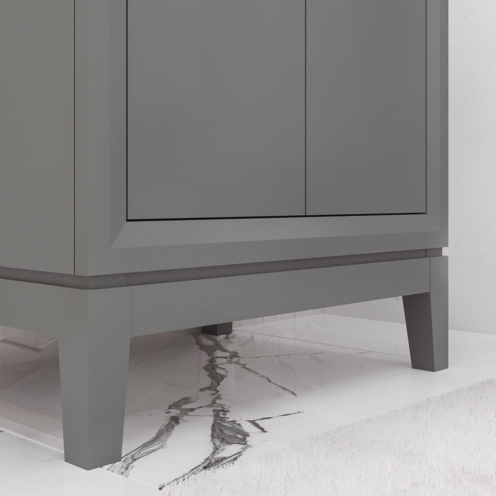 Elise 24 In. Ceramic Sink Top Vanity in Cashmere Grey