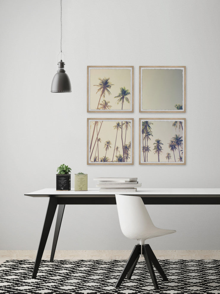 Palm Cool Breeze Quadriptych, 4-Piece Set, 24x24 Panels