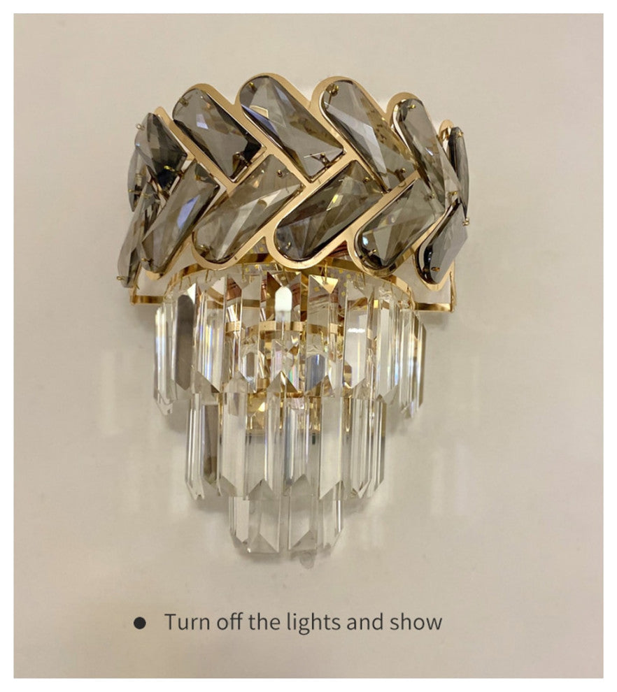 Luxury crystal wall light fixture for bedroom