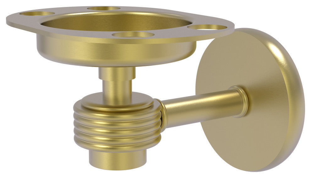 Satellite Orbit One Toothbrush Holder With Groovy Accents, Satin Brass