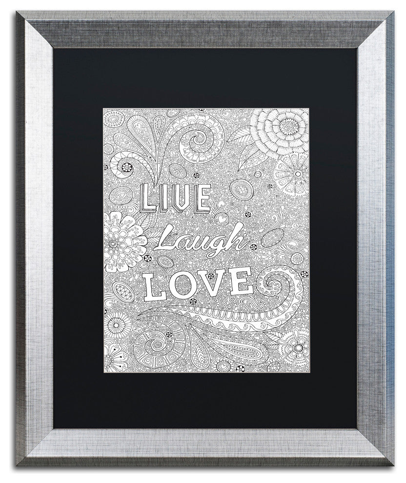 Hello Angel 'Live Laugh Love', Silver Frame, Black Mat, 20x16