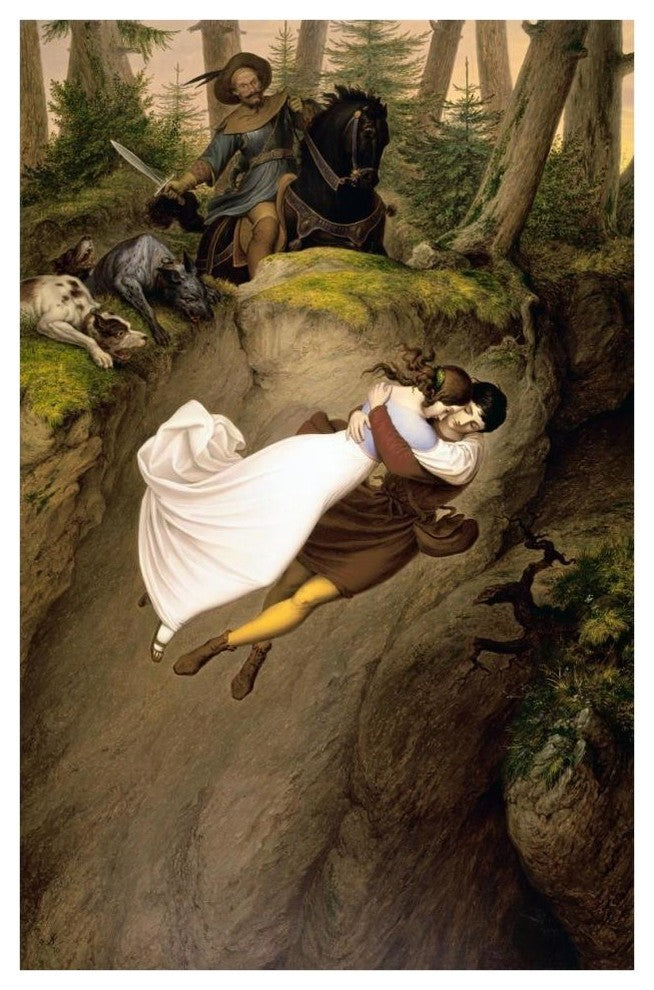 "Leap from the Rock" Print by Julius Schnorr von Carolsfeld, 28"x42"