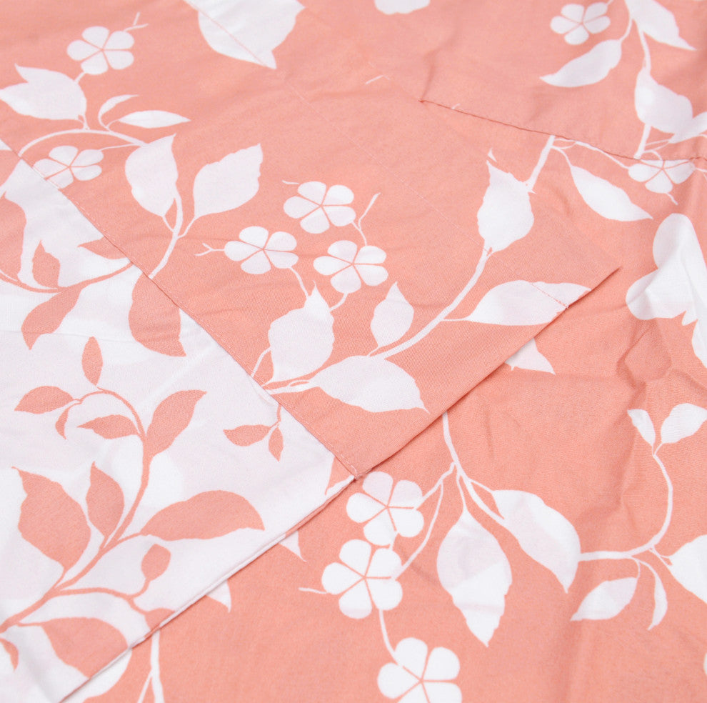 Birdsong 2 Piece Valance Set, Coral, 60"x18"