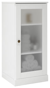 16.5" Bathroom Cabinet With Frosted Glass Doors, White