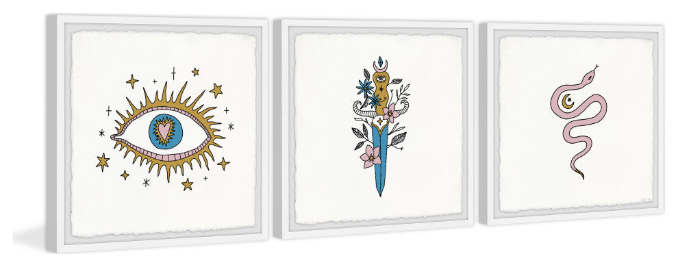 Unique Twist Triptych, Set of 3, 32x32 Panels