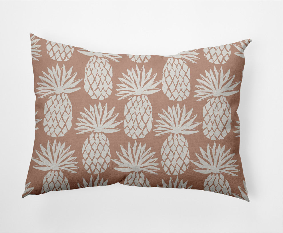 14x20" Pineapple Pattern Nautical Decorative Indoor Pillow, Mauve
