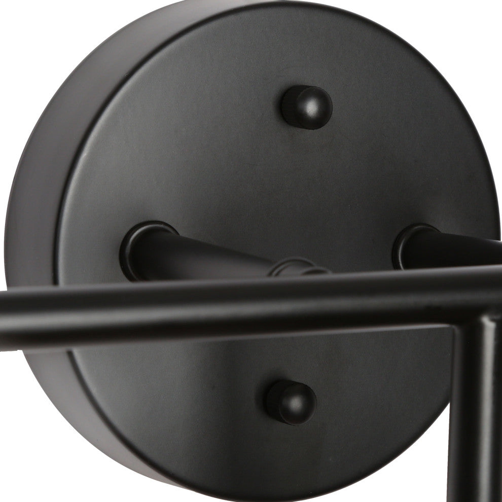 LNC 22" Modern Black Bathroom Vanity Light With Globe Seeded Glass