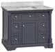 Sydney 42" Bathroom Vanity, Marine Gray, Carrara Marble
